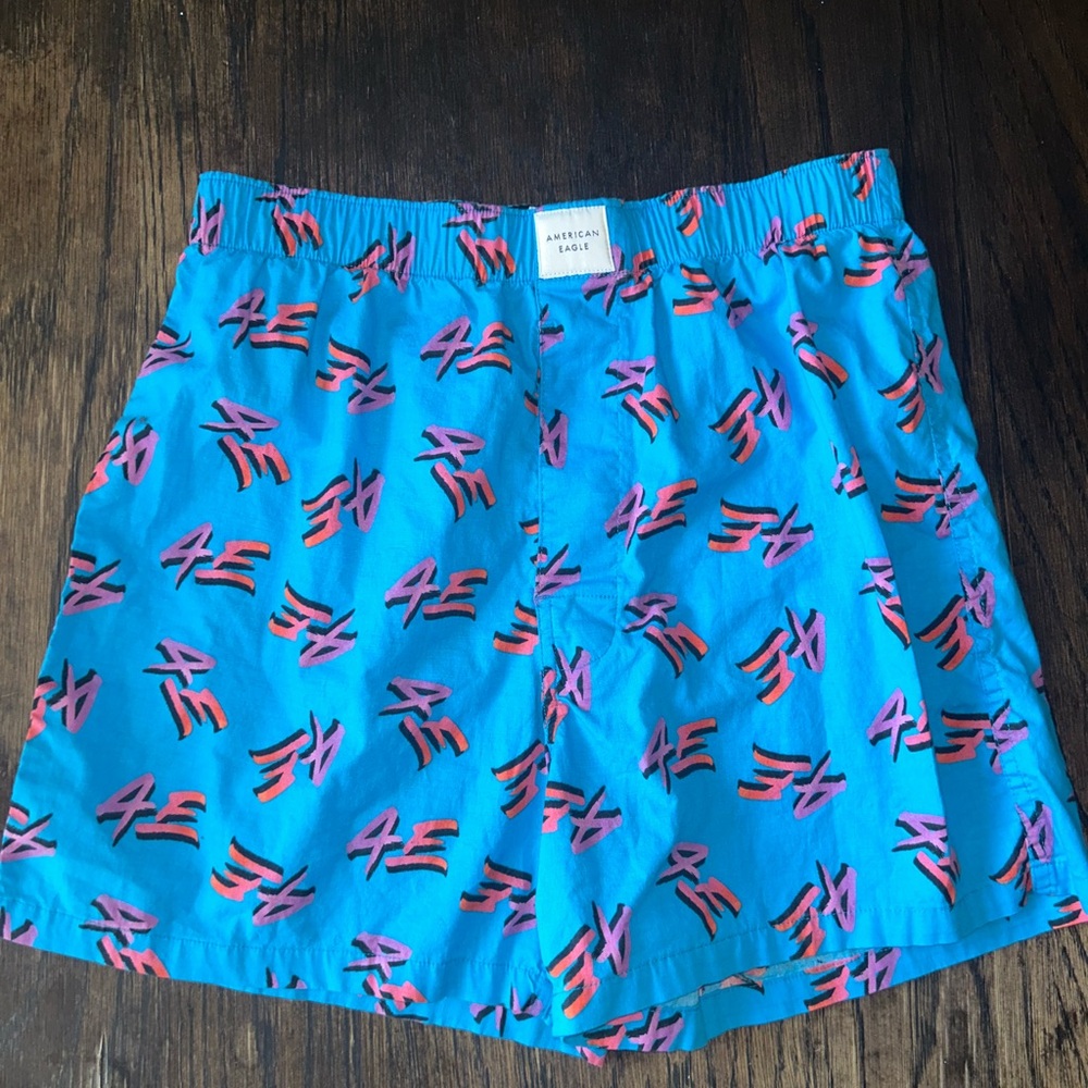 American Eagle Outfitters Blue Boxers with Multicolor Pattern